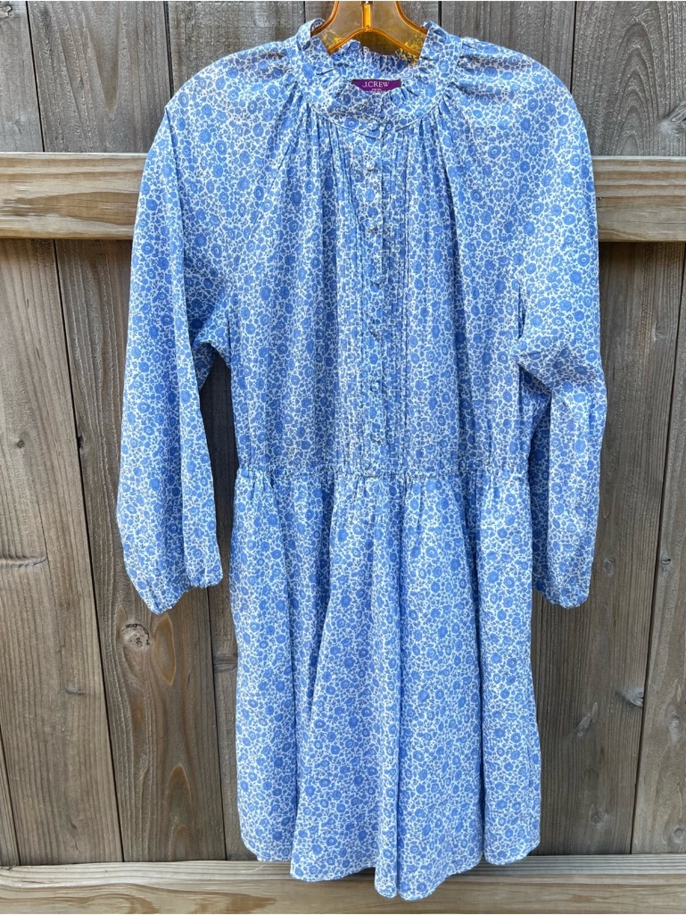 J.Crew x Liberty Fabric Long Sleeve Mini Dress – Blue Floral | Size L